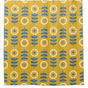 Rideaux De Douche Motif sans couture de fleurs stylisées. STY scand