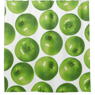 Rideaux De Douche Motif sans couture de pomme verte
