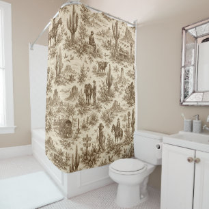 Rideaux De Douche Motif sans couture de toile du désert occidental v