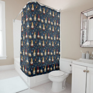 Rideaux De Douche Motif sans couture des Gnomes Festives