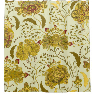 Rideaux De Douche Motif sans couture, grandes fleurs de cachemire in