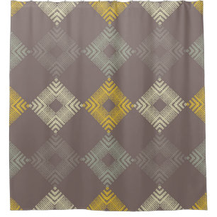 Rideaux De Douche motif sans couture pois. Mosaïque de figu ethnique