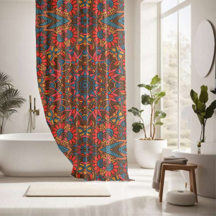 Rideaux De Douche Motif sans couture pour mandala coloré attrayant