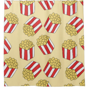 Rideaux De Douche Motif sans soudure Popcorn. Vintage main dessinée