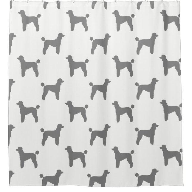 Rideaux De Douche Motif standard de silhouettes de caniche (Devant)