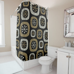 Rideaux De Douche Motif Starburst moderne du milieu du siècle