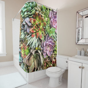 Rideaux De Douche Motif succulent coloré moderne chic de photo