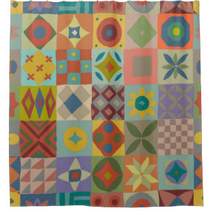 Rideaux De Douche Motif Talavera. Un patchwork indien. Nom turc