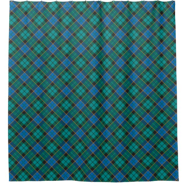 Rideaux De Douche Motif Tartan plaids - bleu traditionnel vert (Devant)