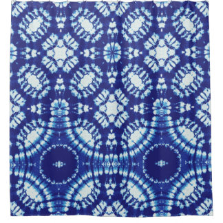 Rideaux De Douche Motif traditionnel japonais bleu Tie Dye