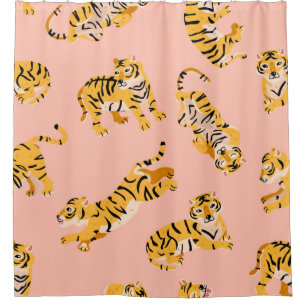 Rideaux De Douche Motif transparent pour les tigres mignons