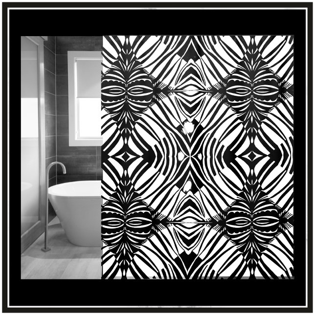 Rideaux De Douche Motif tribal noir et blanc Artsy (Classy Black & White Tribal Pattern. Add a Touch of Style & Glam to Your Monochrome Bathroom TODAY!)