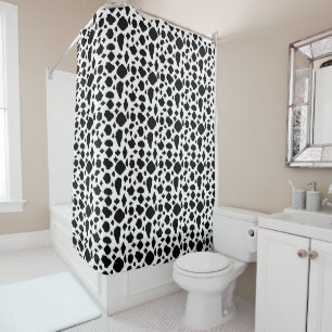 Rideaux De Douche Motif Vache Noir Blanc Western