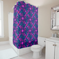 Motif vectoriel bleu et rose Fuchsia