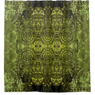 Rideaux De Douche motif vintage Art nouveau coloré ornemental en