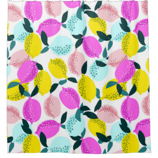 Rideaux De Douche Motif Vintage aux citrons à main