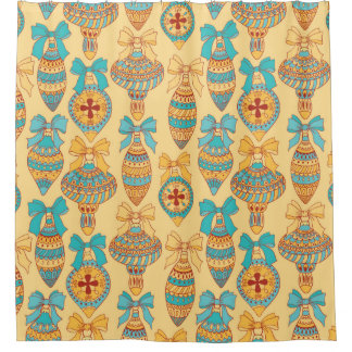 Rideaux De Douche Motif vintage de Noël. Motif transparent avec C