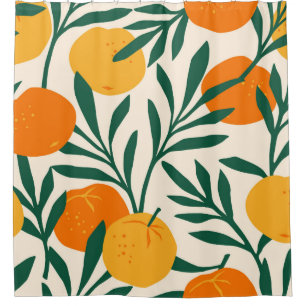 Rideaux De Douche Motif vintage sans soudure avec mandarins. Ha tend
