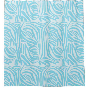 Rideaux De Douche Motif Zèbre Bleu