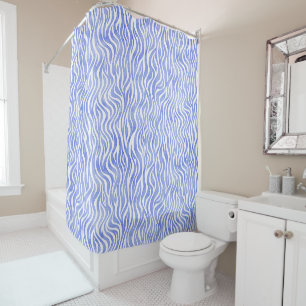 Rideaux De Douche Motif Zèbre bleu Aquarelle