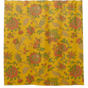Rideaux De Douche motifs d'art mughal et frontières textile ethnie n
