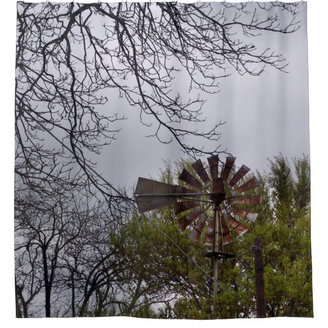 Rideaux De Douche Moulin à vent rustique (Devant)