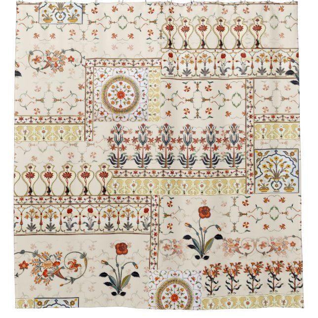 Rideaux De Douche Mughal Floral Paisley : Ethnic Digital Elegance. (Devant)