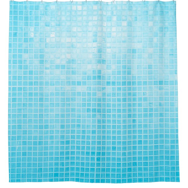 Rideaux De Douche Mur et carrelage en céramique pastel bleu abstrait (Devant)