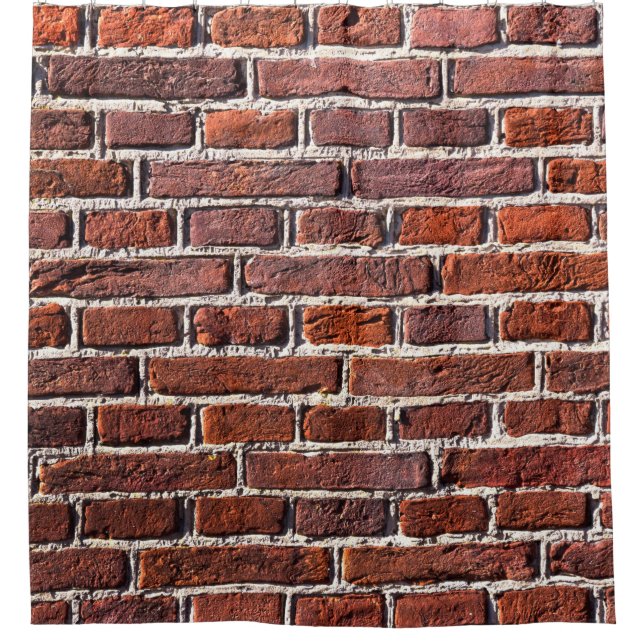 Rideaux De Douche Mur rouge brique pierre brique maçonnerie (Devant)