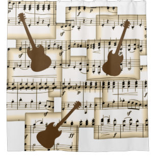 Rideaux De Douche musique papier guitare arrière - plan