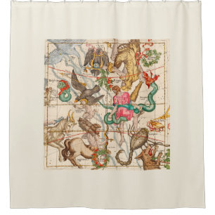 Rideaux De Douche Mythologie médiévale astronomy vintage art