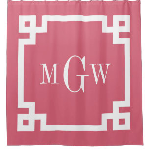 Rideaux De Douche Nantucket Red What Grec Key #2 encadré 3I Monogram
