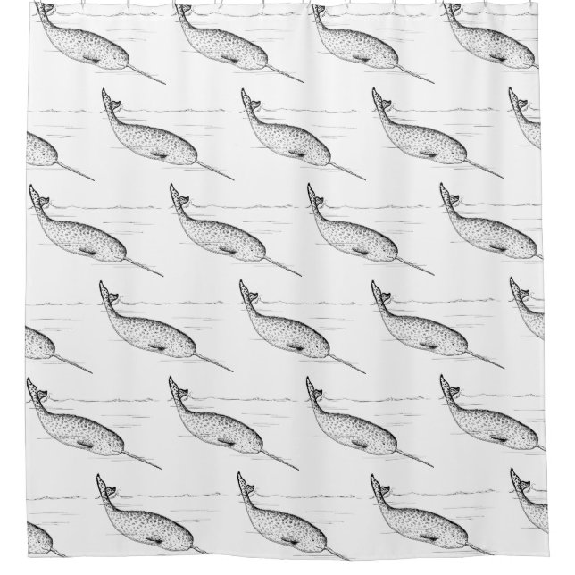 Rideaux De Douche Narwhal Motif (Devant)