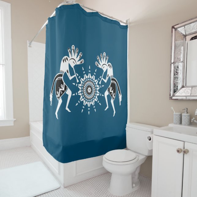 Rideaux De Douche Native Americans Culture - Sun Dancing Kokopelli (En situation)