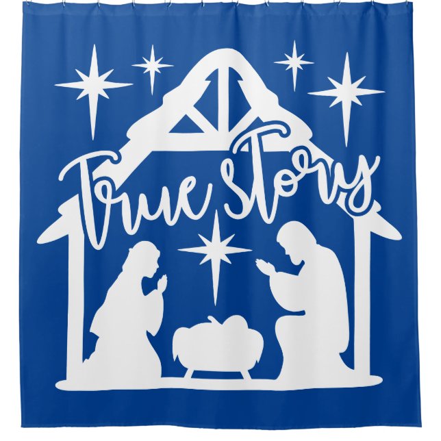 Rideaux De Douche Nativité True Story Noël (Devant)