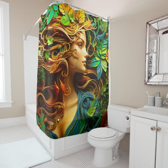 Rideaux De Douche Nature Art Femme (En situation)