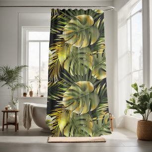 Rideaux De Douche Nature feuille fleurie décorative attirant l'oeil