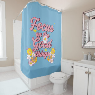 Rideaux De Douche Nature Soul Slogan Focus sur les bonnes choses