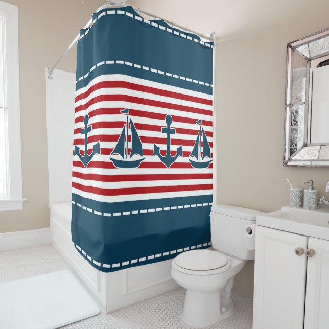 Rideaux De Douche Nautical design (En situation)