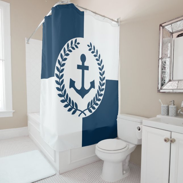 Rideaux De Douche Nautical themed design (En situation)