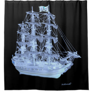 RIDEAUX DE DOUCHE NAVIRE DE PIRATE INDÉPENDANT