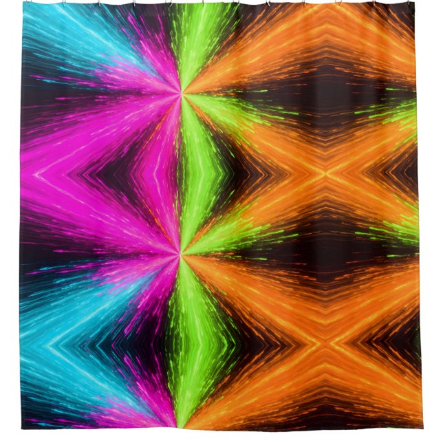 Rideaux De Douche Neon Radial Burst Explosion (Devant)
