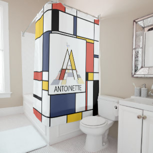 Rideaux De Douche Neoplasticisme Extraordinaire Art Monogramme. Lett