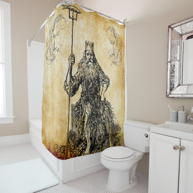 Rideaux De Douche neptune avec des sirènes (En situation)