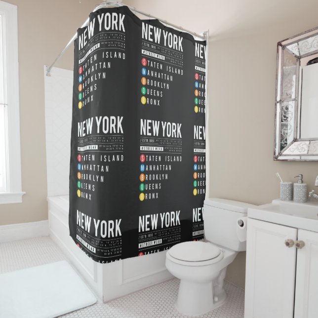 Rideaux De Douche New York 5 Boroughs (En situation)