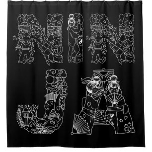 Rideaux De Douche Ninja Art Texte époustouflant
