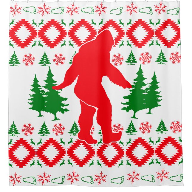 Rideaux De Douche Noël laid Bigfoot (Devant)
