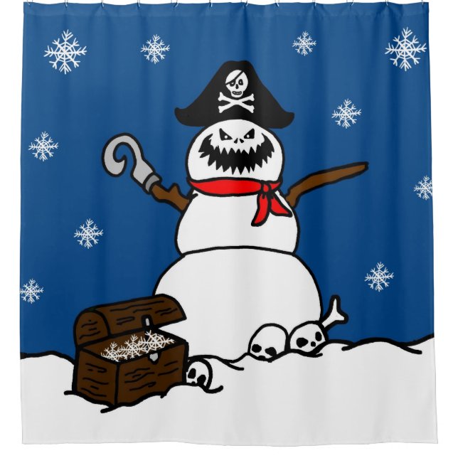 Rideaux De Douche Noël Pirate Snowman (Devant)