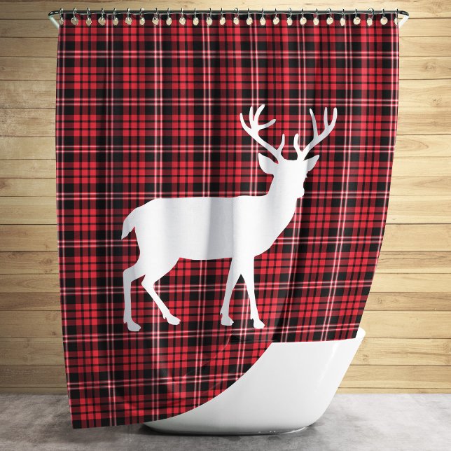 Rideaux De Douche Noël rouge rustique (Créateur téléchargé)