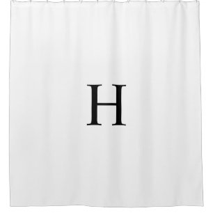 Rideaux De Douche Noir Blanc Élégant Classique Monogramme